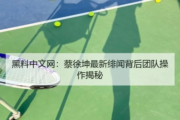 黑料中文网：蔡徐坤最新绯闻背后团队操作揭秘